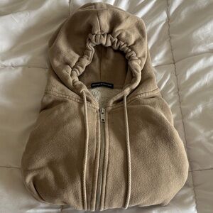 Tan Zip-Up Hoodie
